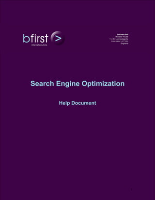 Search Engine Optimization

       Help Document




                             1
 