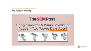 SEO-kritieke content toegankelijk maken
Two waves of indexing
 