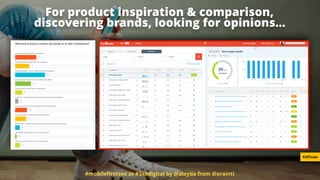 For product inspiration & comparison,  
discovering brands, looking for opinions…
#mobileﬁrstseo at #3xedigital by @aleyda from @orainti
KWFinder
 