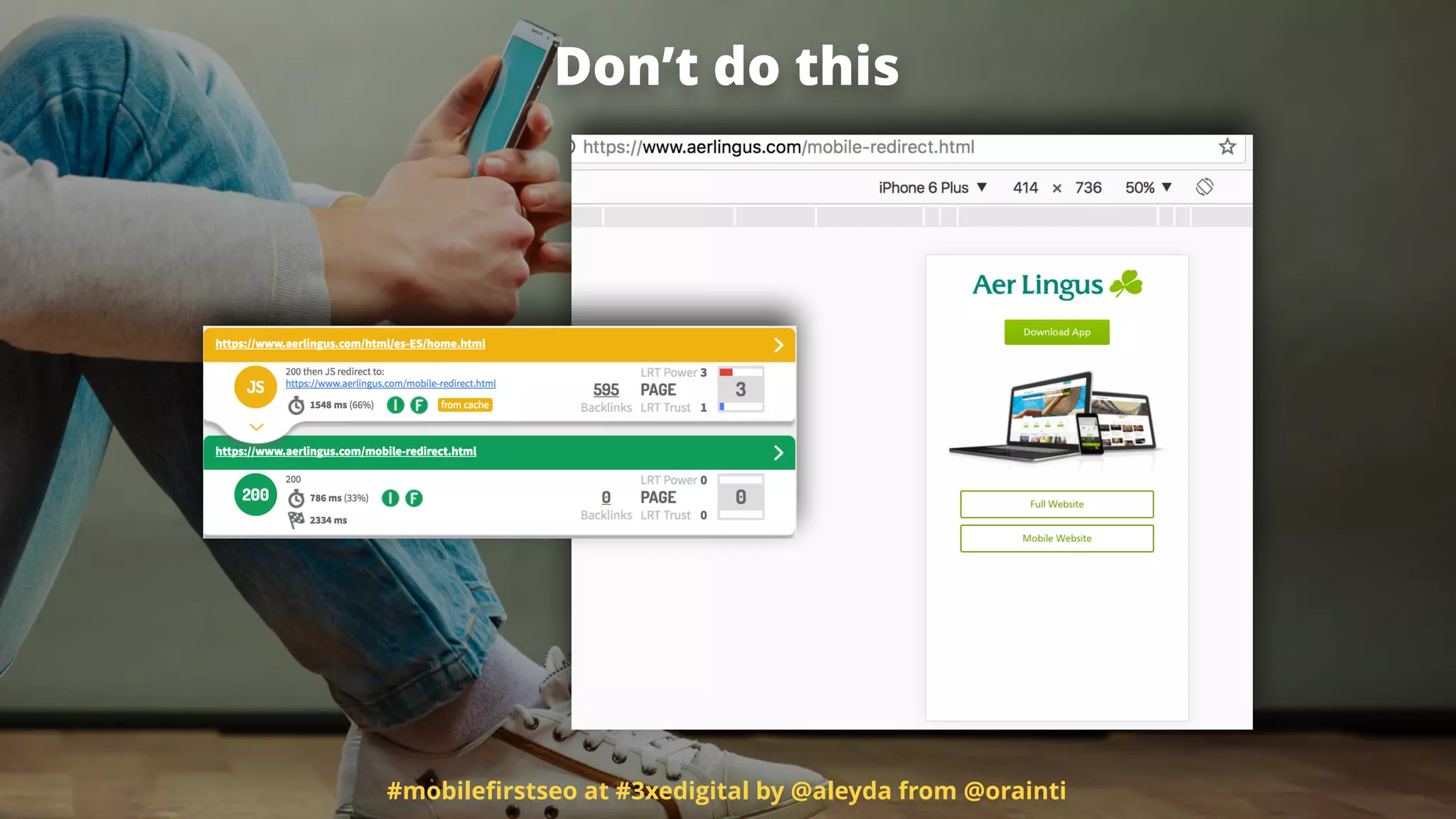 #mobileﬁrstseo at #3xedigital by @aleyda from @orainti
Don’t do this
 