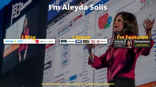I Blog I Speak I’m Featured
#mobileﬁrstseo at #3xedigital by @aleyda from @orainti
I’m Aleyda Solis
 