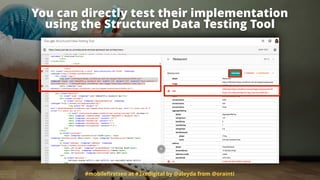 #mobileﬁrstseo at #3xedigital by @aleyda from @orainti
You can directly test their implementation
using the Structured Data Testing Tool
 