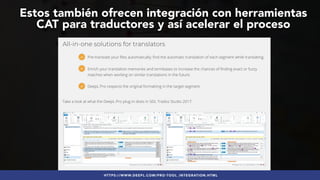 #SEOINTERNACIONAL POR @ALEYDA DE #ORAINTI EN #3HORASDESEO
HTTPS://WWW.DEEPL.COM/PRO-TOOL_INTEGRATION.HTML
Estos también of...