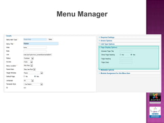 Menu Manager
 