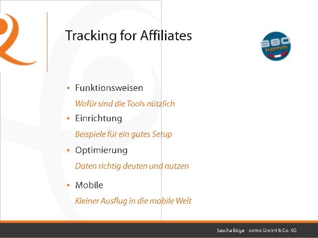 Tracking für Affiliates - SEOkomm 2012