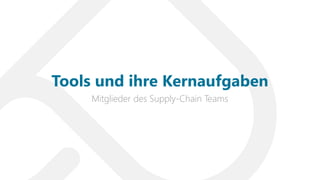 Mitglieder des Supply-Chain Teams
Tools und ihre Kernaufgaben
 