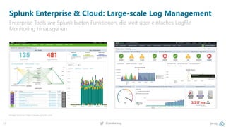 pa.ag@peakaceag22
Splunk Enterprise & Cloud: Large-scale Log Management
Enterprise Tools wie Splunk bieten Funktionen, die...