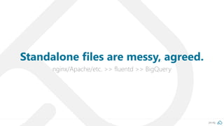 pa.ag
nginx/Apache/etc. >> fluentd >> BigQuery
Standalone files are messy, agreed.
 