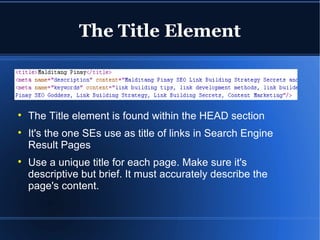 Basic SEO Lecture Presentation | PPT