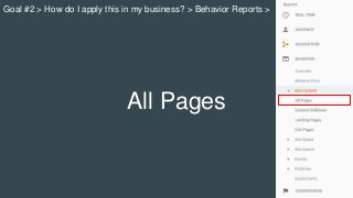 All Pages
Goal #2 > How do I apply this in my business? > Behavior Reports >
 