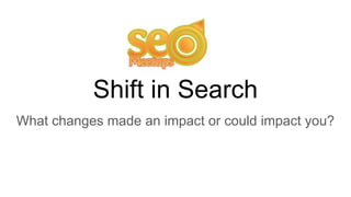 Shift in Search
What changes made an impact or could impact you?
 