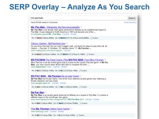 SERP Overlay – Analyze As You Search
 