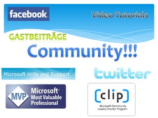 Video TutorialsGastbeiträgeCommunity!!!