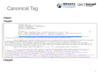 Canonical Tag
<html>
<head>




</head>


                  1
 