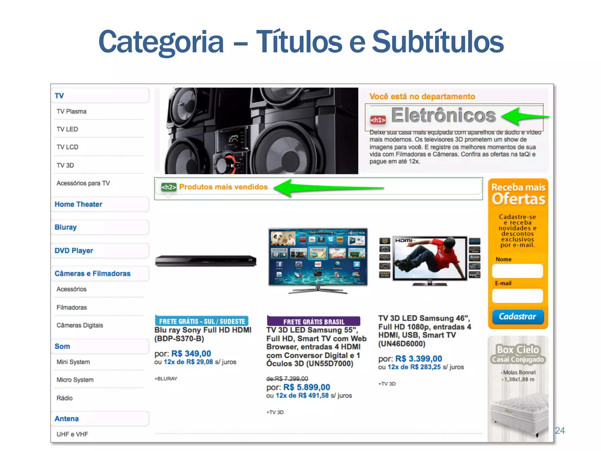 Categoria – Títulos e Subtítulos




                                   24
 