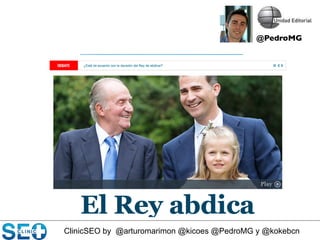 ClinicSEO by @arturomarimon @kicoes @PedroMG y @kokebcn
@PedroMG	

 