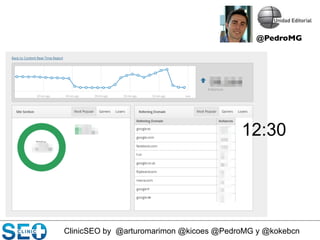 ClinicSEO by @arturomarimon @kicoes @PedroMG y @kokebcn
12:30
@PedroMG	

 