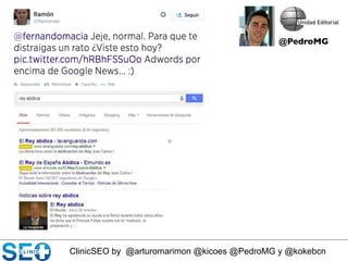 ClinicSEO by @arturomarimon @kicoes @PedroMG y @kokebcn
@PedroMG	

 