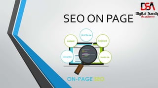 SEO ON PAGE
 