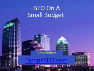 SEO On A Small Budget Presented by TampaSEO.com 