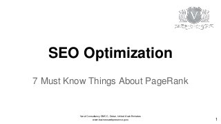 Varal Consultancy DMCC, Dubai, United Arab Emirates
www.businesswebpresence.guru
SEO Optimization
7 Must Know Things About PageRank
1
 