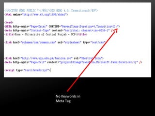 No Keywords in
Meta Tag

 