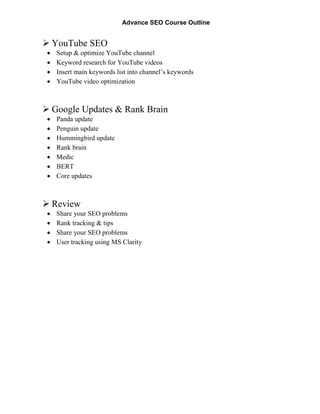SEO - Search Engine Optimization Training Module | PDF