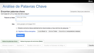 Análise de Palavras Chave
 
