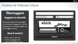 Análise de Palavras Chave
 