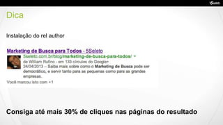 Dica
Instalação do rel author
Consiga até mais 30% de cliques nas páginas do resultado
 