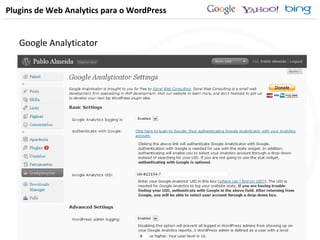 Plugins de Web Analytics para o WordPress Google Analyticator 