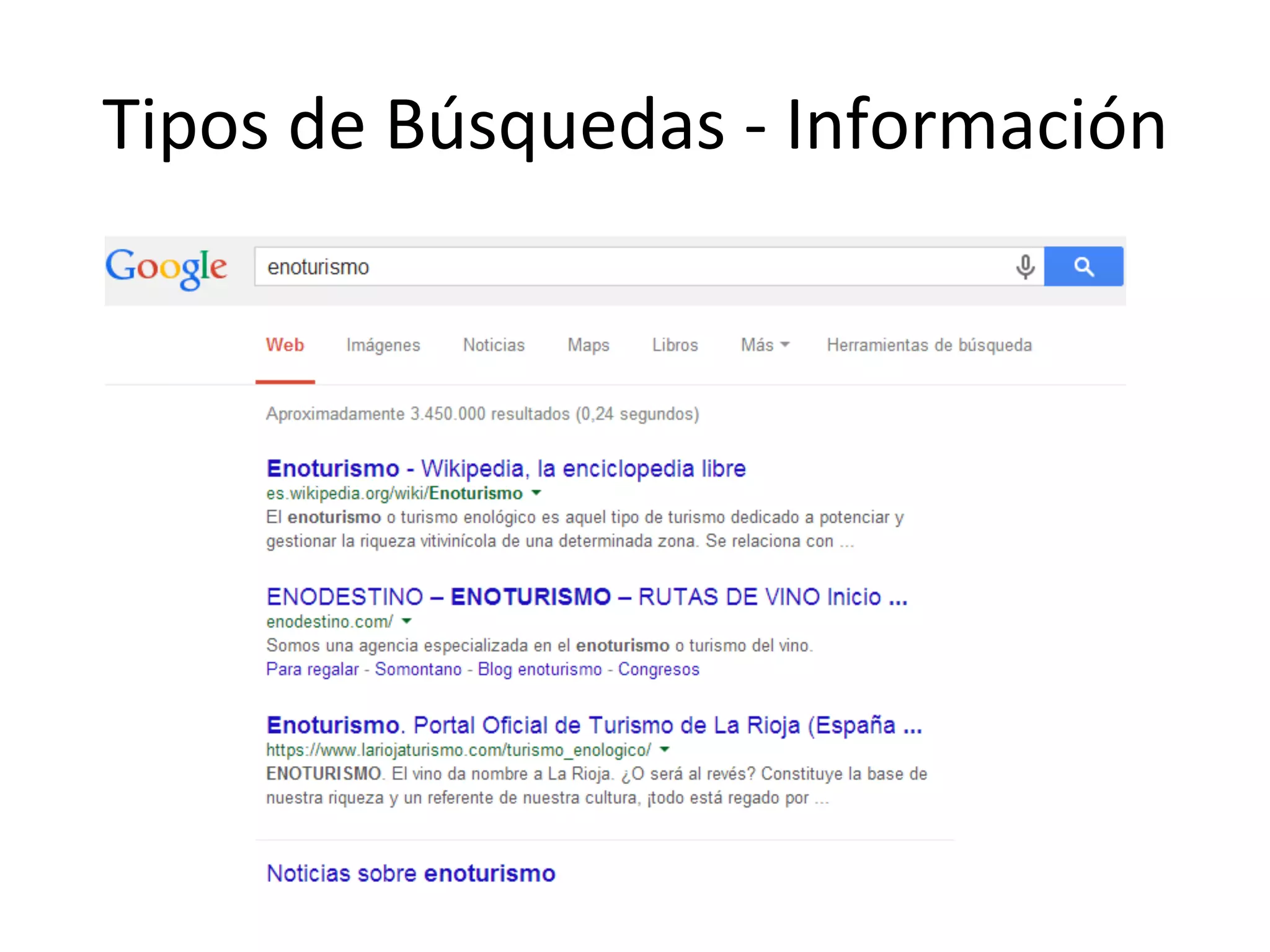 Tipos 
de 
Búsquedas 
-­‐ 
Información 
 