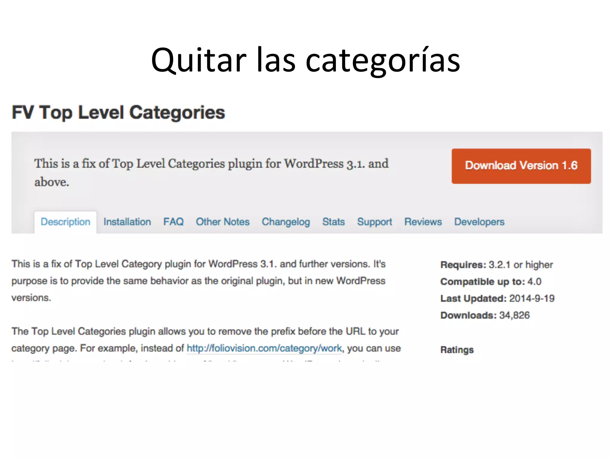 Quitar 
las 
categorías 
 