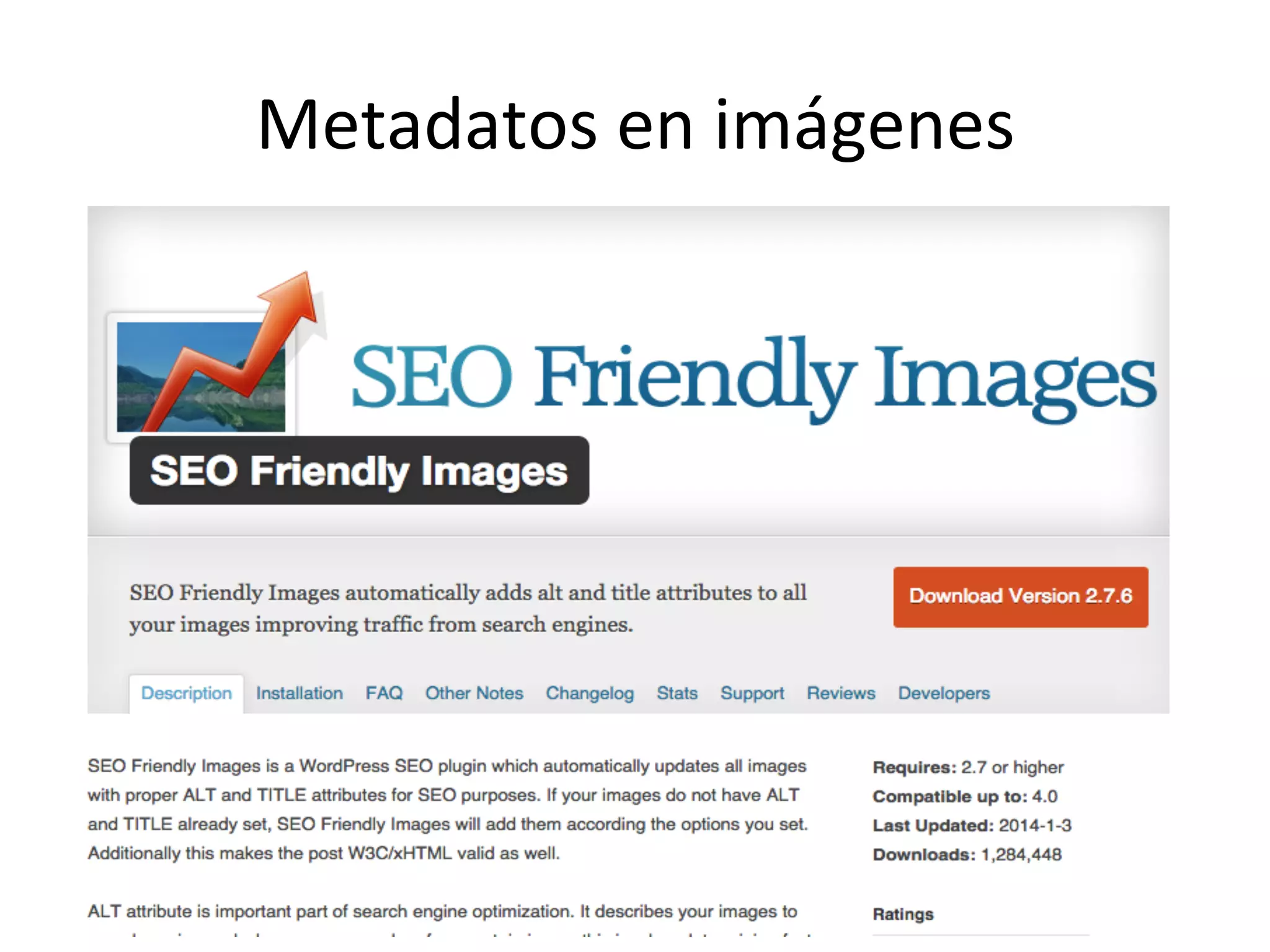 Metadatos 
en 
imágenes 
 