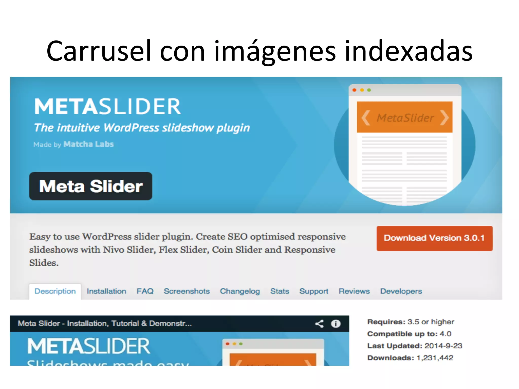 Carrusel 
con 
imágenes 
indexadas 
 