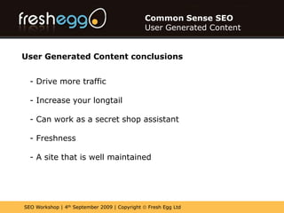 Common Sense SEOUser Generated ContentSuccessful ecommerce sites using usergenerated content