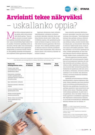 teksti 	 ANNE RONGAS, Otavia
	 KAISA HONKONEN, Suomen eOppimiskeskus ry
kuva	FREEPIK
M
iten hyvin antamani palaute me-
nee...