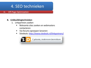 3. SEO vereistenTe optimaliseren website/blog