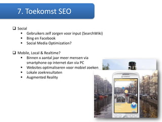 Basisbeginsel SEO: 1 zoekwoord/pagina3. SEO vereistenOpgepast voor gepersonaliseerde zoekresultaten!     4. SEO technieken