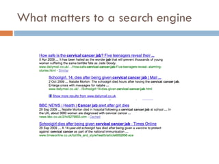 What matters to a search engine 