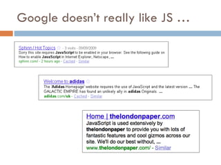 Google doesn’t really like JS … 