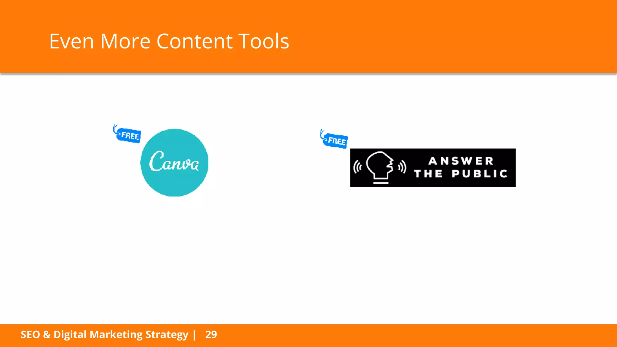 SEO & Digital Marketing Strategy | 29
Even More Content Tools
 