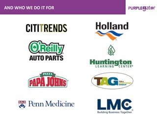 AND WHO WE DO IT FOR
 