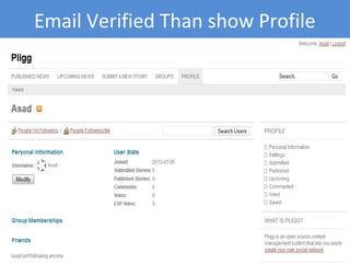 Email Verified Than show Profile
 