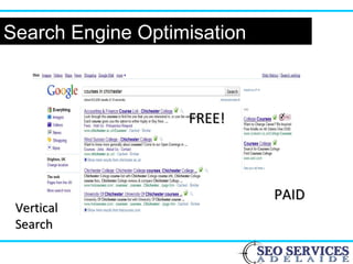 Search Engine Optimisation
PAIDPAID
FREE!FREE!
VerticalVertical
SearchSearch
 