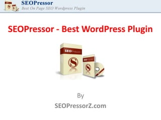 SEOPressor - Best WordPress Plugin




                By
          SEOPressorZ.com
 