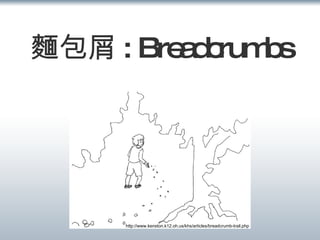 麵包屑 : Breadcrumbs http://www.kenston.k12.oh.us/khs/articles/breadcrumb-trail.php 