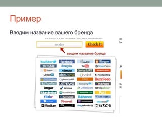 Пример
Вводим название вашего бренда
 