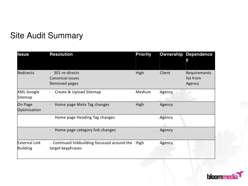seo project management template