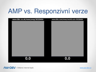 | Děláme internet lepší. www.aw-dev.cz
AMP vs. Responzivní verze
 
